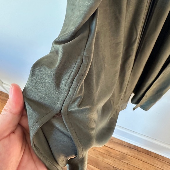 L'AGENCE Rivi Midi Dress Tie Waist‎ Olive - Picture 8 of 12